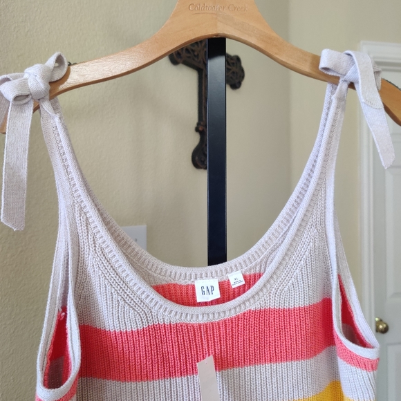 Gap Striped Tie Strap Knit Tank Top NWT - Picture 3 of 13
